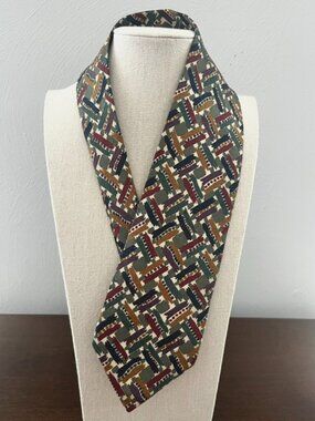 Structure Silk Tie Multicolor Abstract Pattern
